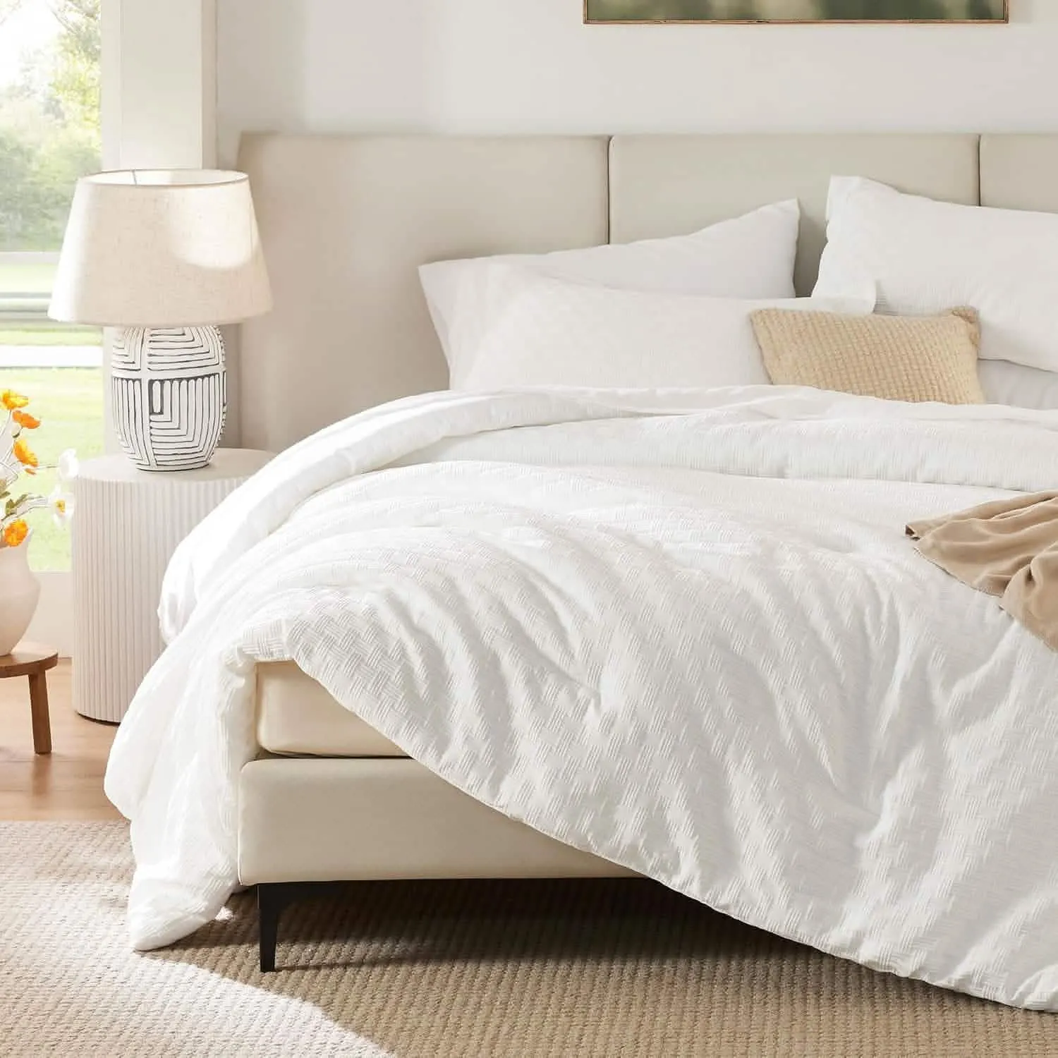 Jacquard Basket Weave Comforter Set