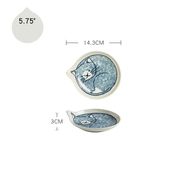 Japanese style ceramic teardrop dishes plates