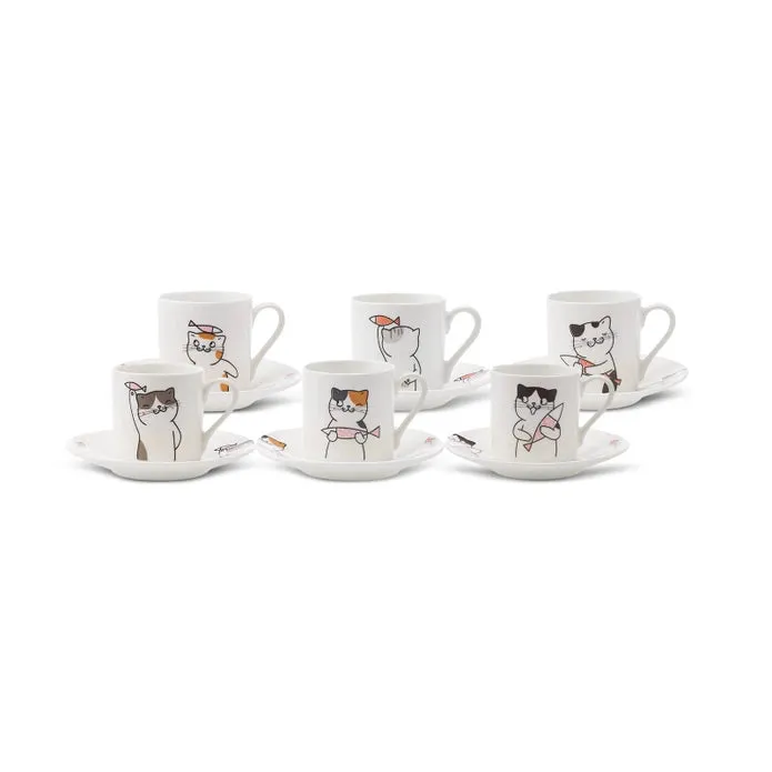 Karaca Cat Set of 6 Coffee Cups 80 ml 153.03.06.8115