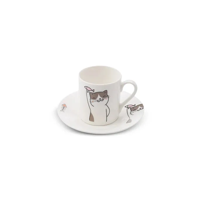 Karaca Cat Set of 6 Coffee Cups 80 ml 153.03.06.8115