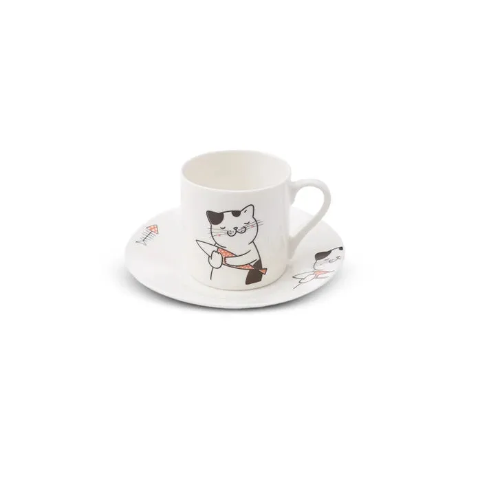 Karaca Cat Set of 6 Coffee Cups 80 ml 153.03.06.8115