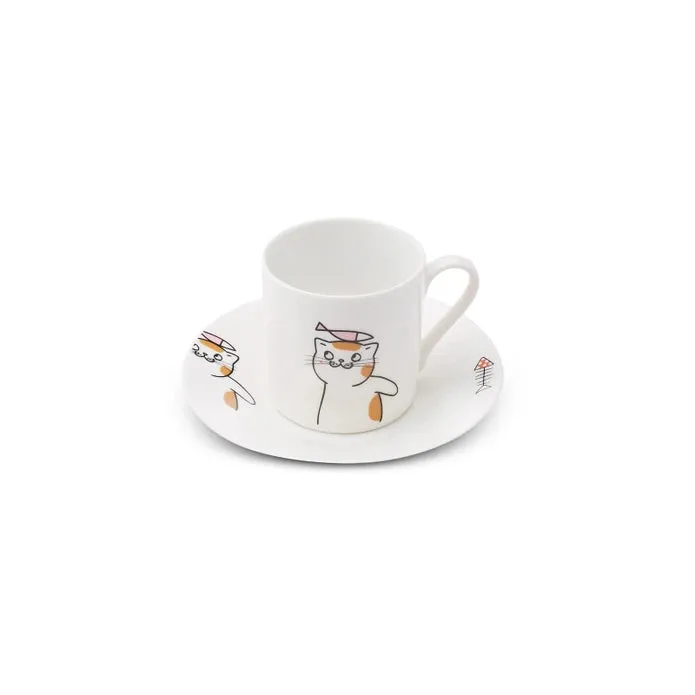 Karaca Cat Set of 6 Coffee Cups 80 ml 153.03.06.8115