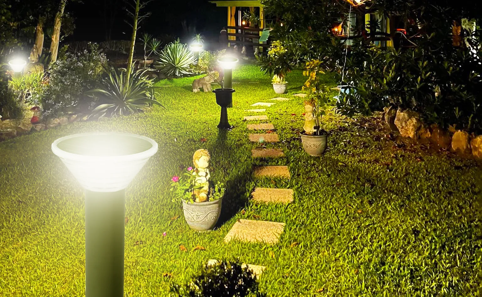 Kedron LED Solar Bollard Light 90cm