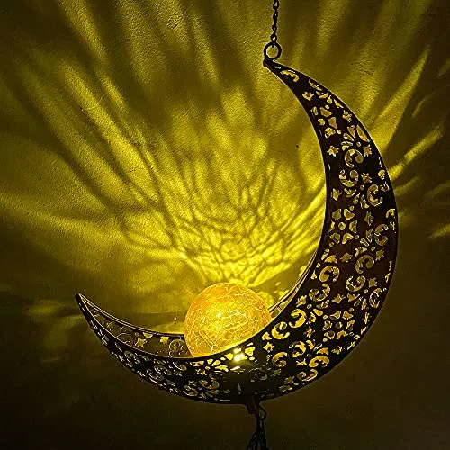 Kelvinlux Solar Moon Wind Chimes Outdoor, Waterproof Moon Wind Bells Light Clearance for Outside, Unique Gifts for Mom's Day, Children's Day, Birthday, Women, Decor for Garden, Patio, Yard, Party