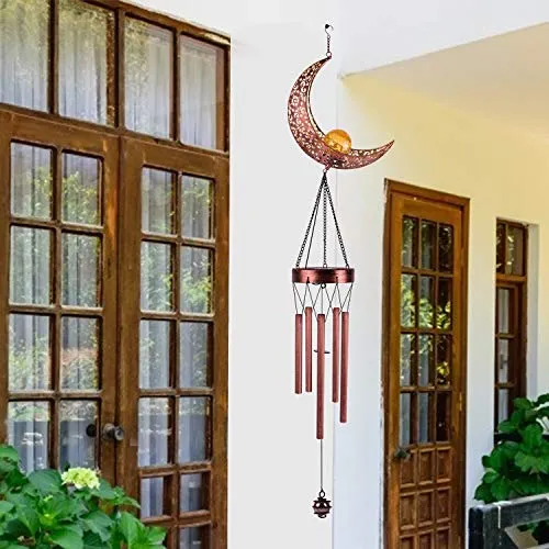 Kelvinlux Solar Moon Wind Chimes Outdoor, Waterproof Moon Wind Bells Light Clearance for Outside, Unique Gifts for Mom's Day, Children's Day, Birthday, Women, Decor for Garden, Patio, Yard, Party