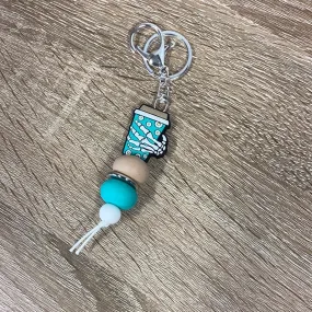 Keyring - Aqua Coffee Cup