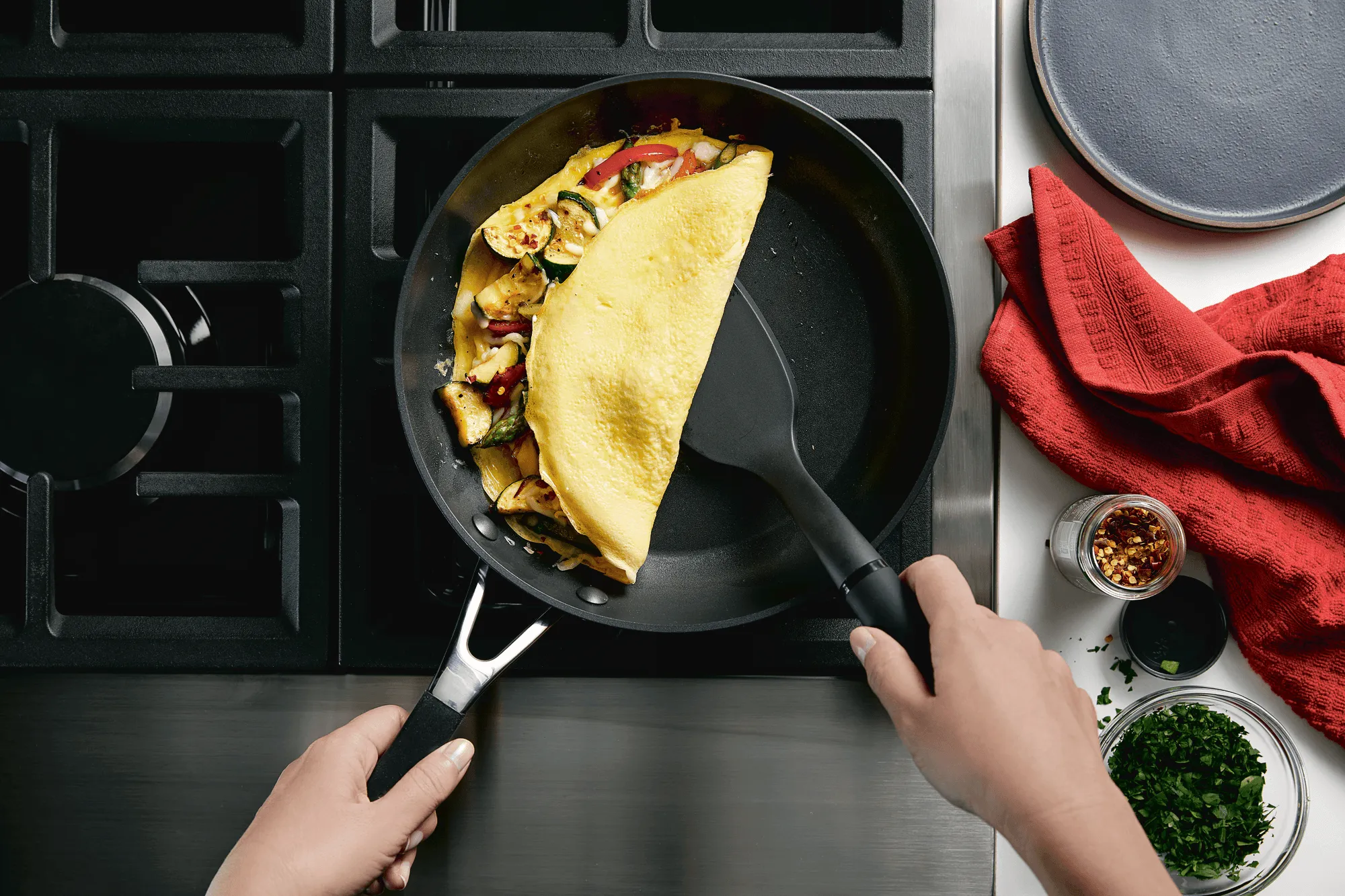 KitchenAid Hard Anodized Nonstick Frying Pan Set, 2-Piece, Onyx Black