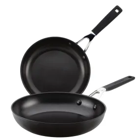 KitchenAid Hard Anodized Nonstick Frying Pan Set, 2-Piece, Onyx Black