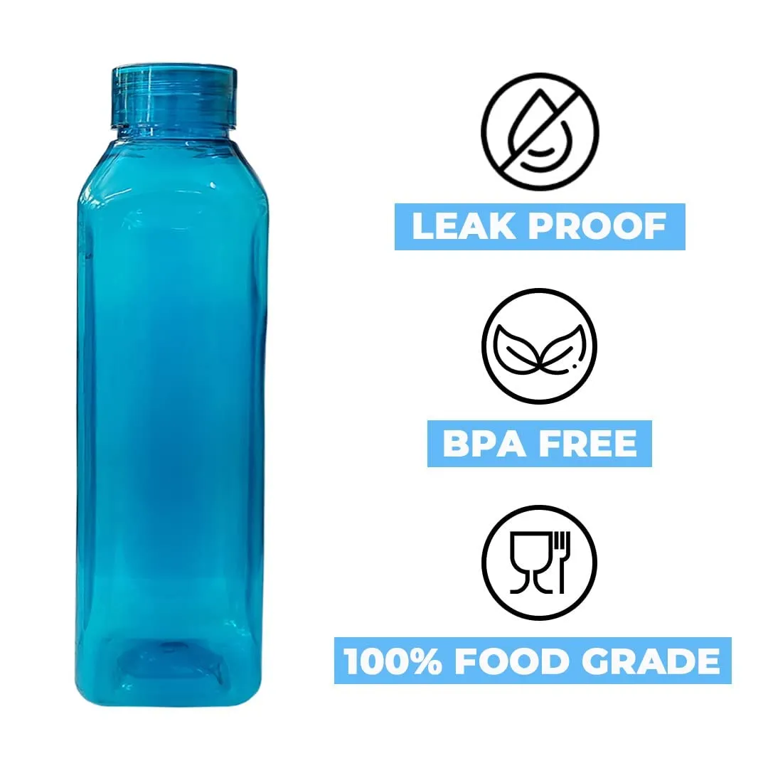 Kuber Industries BPA Free Plastic Water Bottles | Breakproof, Leakproof, Food Grade PET Bottles | Water Bottle for Kids & Adults | Plastic Bottle Set of 6 |Green (Pack Of 6)