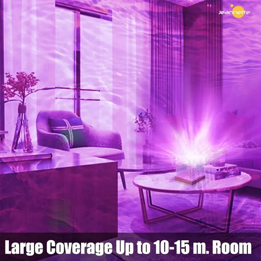 LED Water Ripple Ambient Night Light USB Rotating Projection Crystal 16 Color