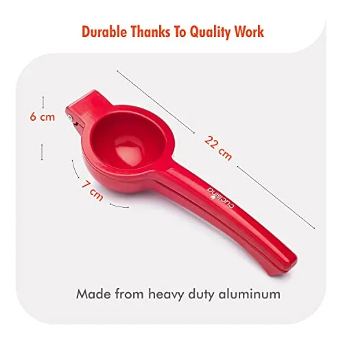 Lemon Squeezer Citrus Juicer Commercial Grade Aluminium Ergonomic Hand Red