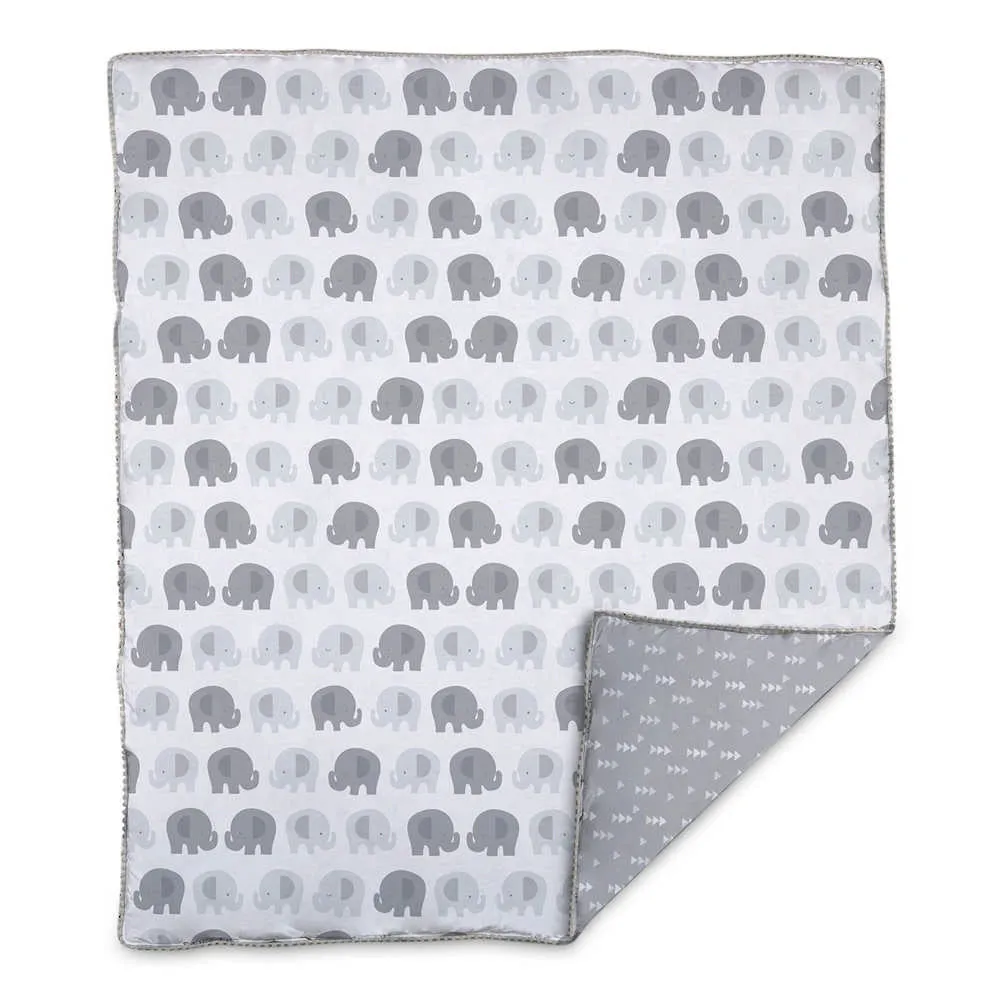 Living Textiles Baby/Toddler Quilted Jersey Comforter - Mason Elephants