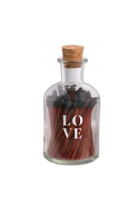 LOVE Apothecary Matches Glass Bottle