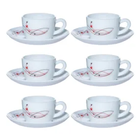 Lush Fiesta Cup & Saucer Set, 6 Pcs