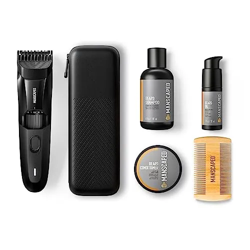 MANSCAPED® The Beard Hedger™ Advanced Kit Includes Our Premium Precision Beard & Mustache Trimmer, Hydrating Shampoo, Softening Conditioner, Moisturizing Oil & Facial Hair Comb