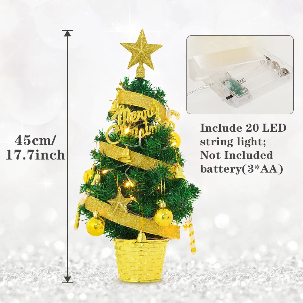 Mini Christmas Tree LED Artificial Pine Tree Xmas Desktop Decoration