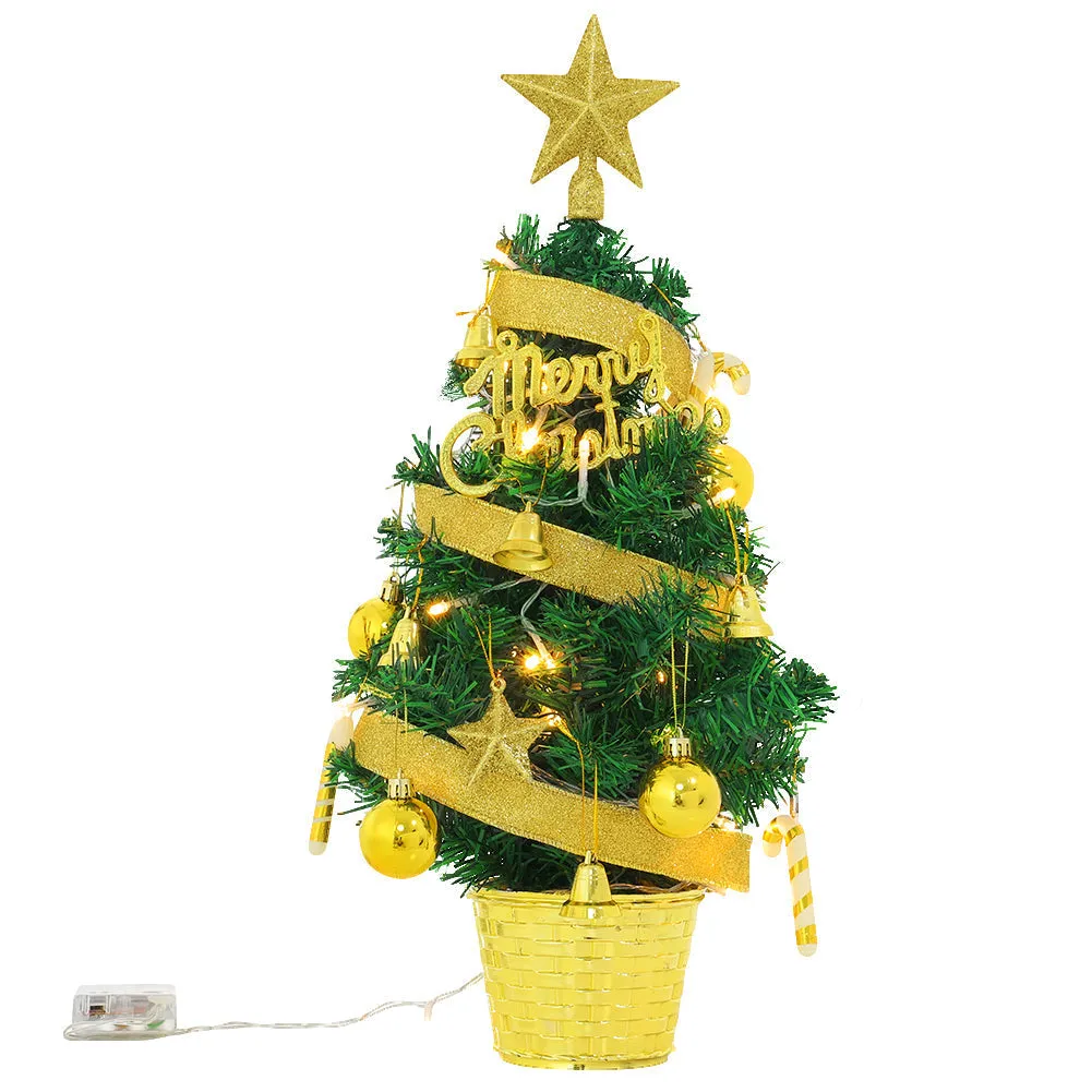 Mini Christmas Tree LED Artificial Pine Tree Xmas Desktop Decoration