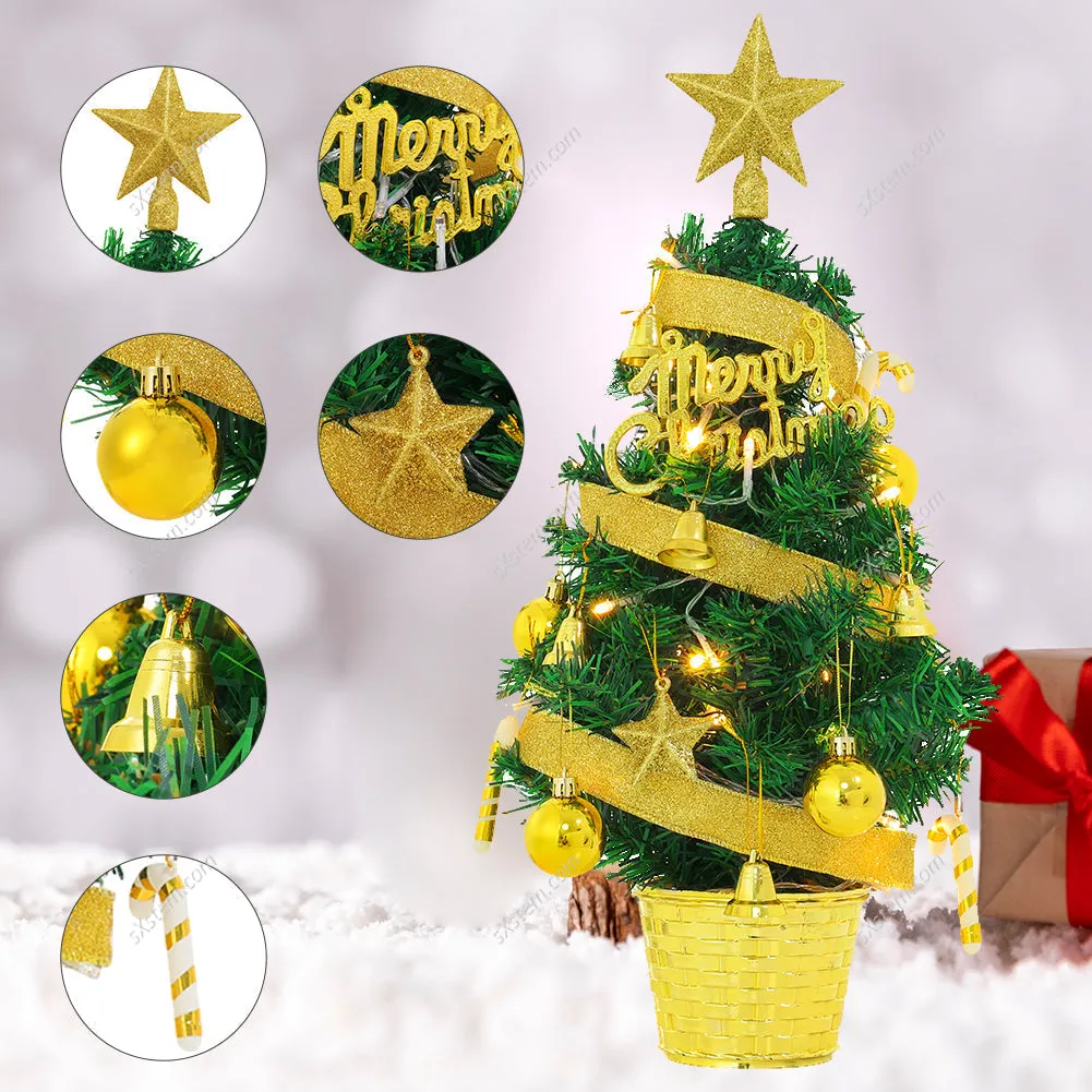 Mini Christmas Tree LED Artificial Pine Tree Xmas Desktop Decoration