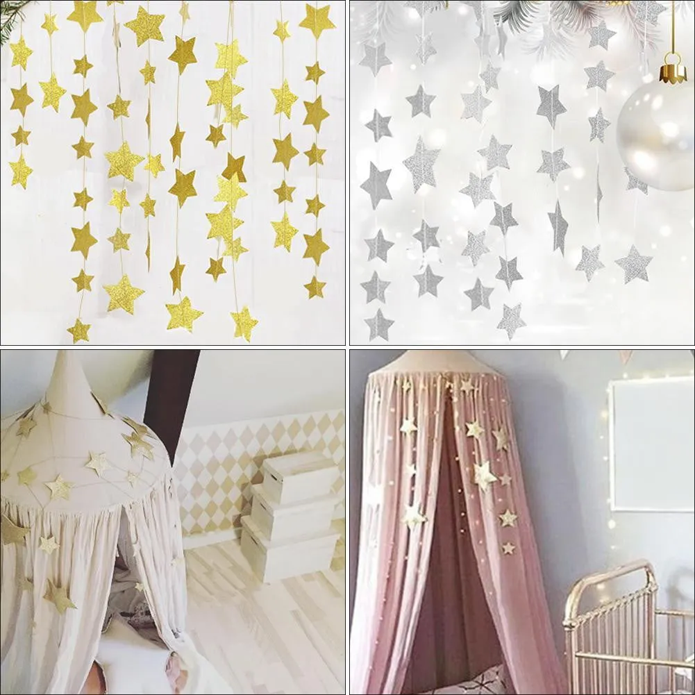 Mosquito Net Hanging Decoration Gold Silver Sparkling kids bed canopy