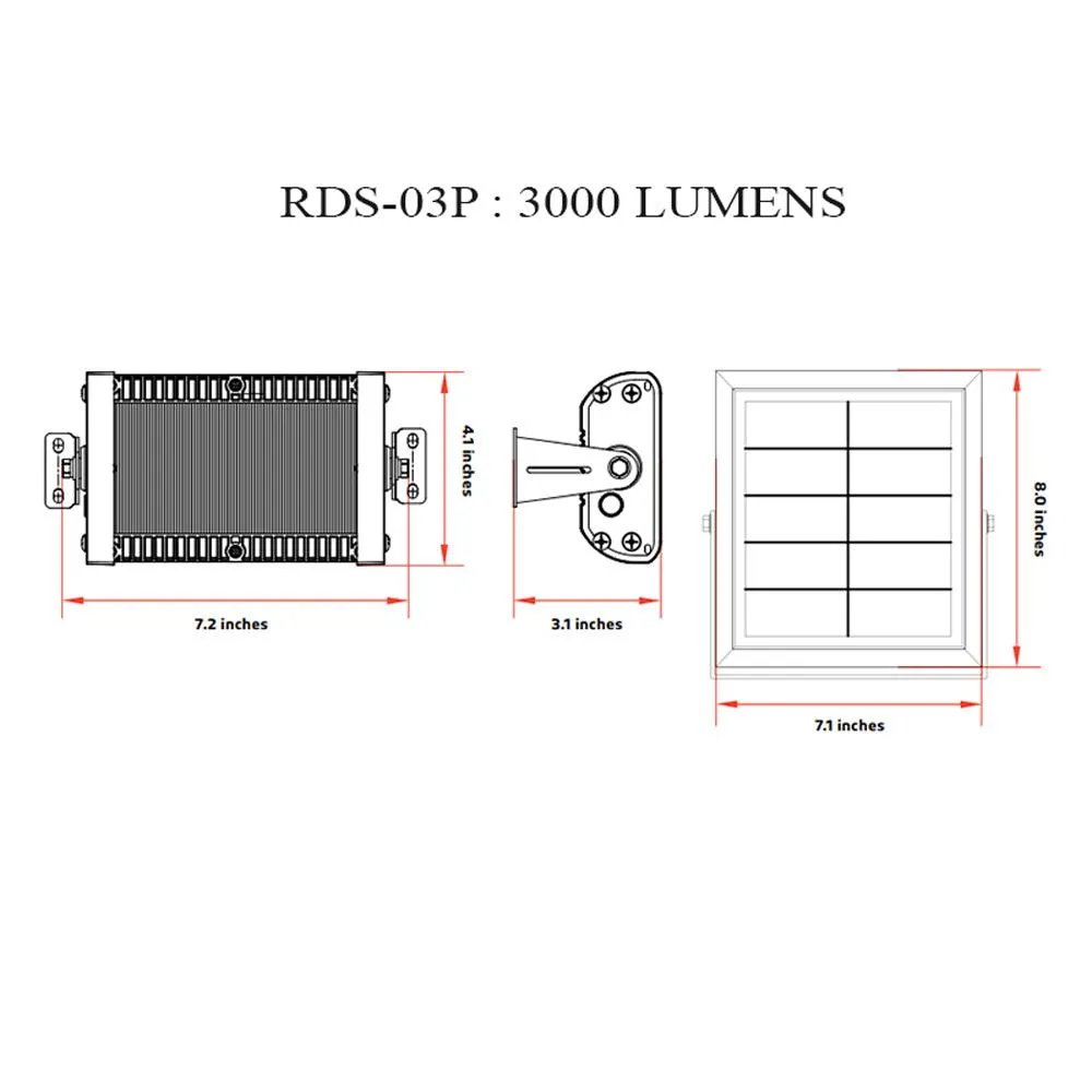 Multi Purpose Solar LED Flood Light V2 in 3000lm or 6000lm