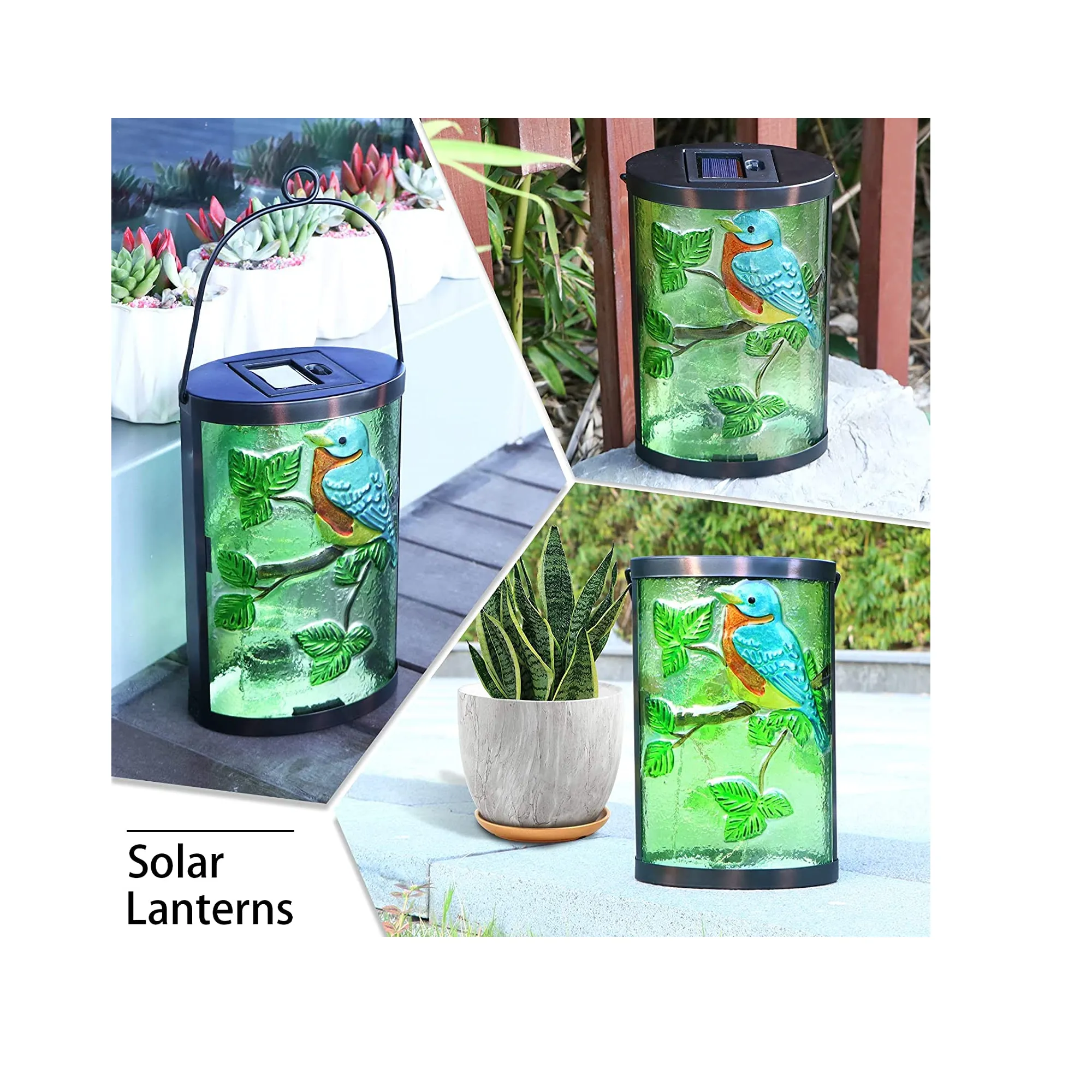 MUMTOP Solar Lantern  Outdoor Pendant Decorative Waterproof LED Solar Bluebird  Table Lamp for Garden