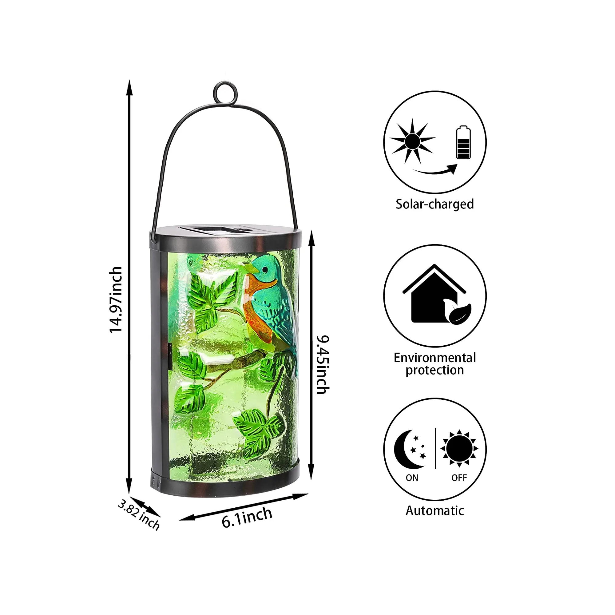 MUMTOP Solar Lantern  Outdoor Pendant Decorative Waterproof LED Solar Bluebird  Table Lamp for Garden