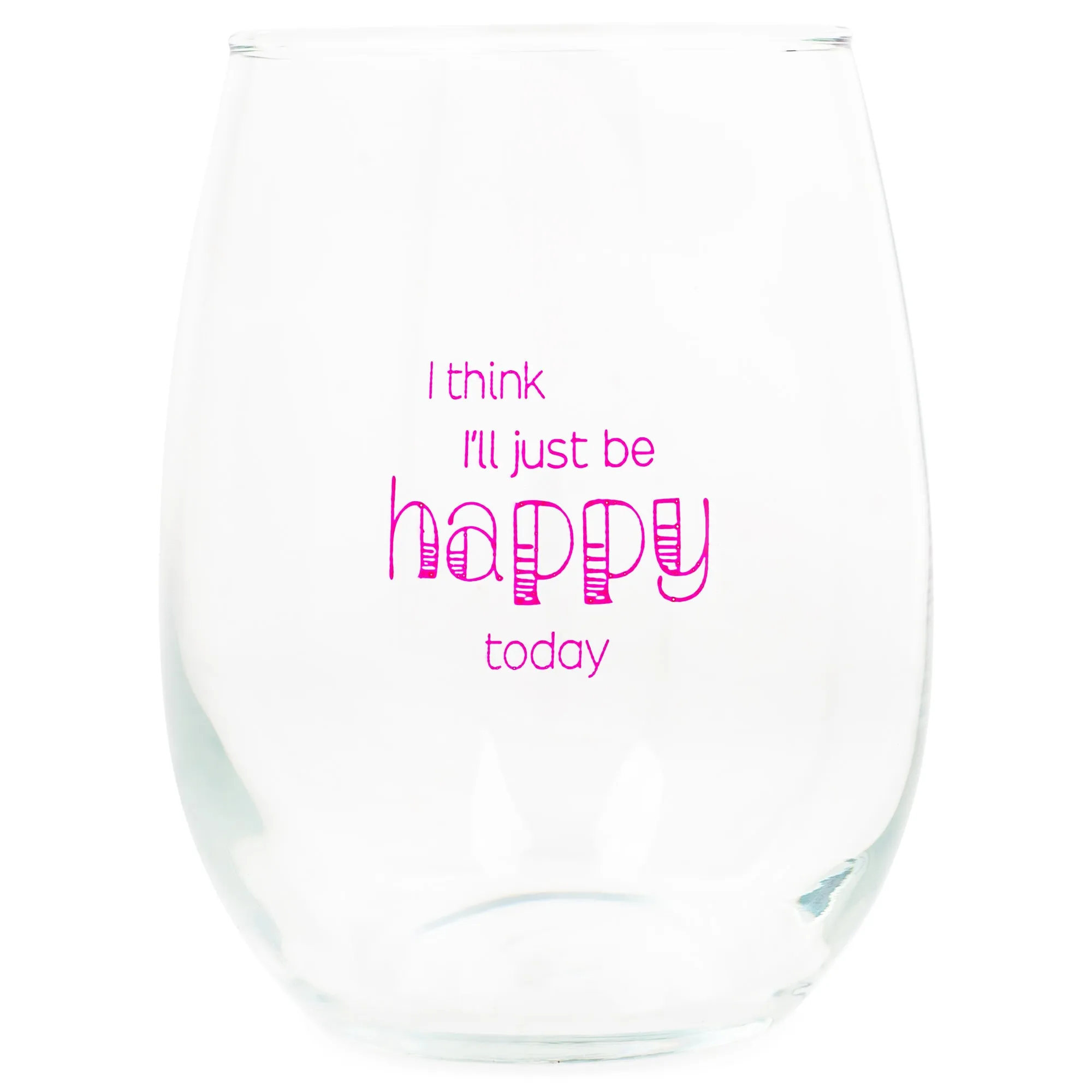 My Wedding Planning Cup Pink 14 ounce Glass Stemless Wine Glass