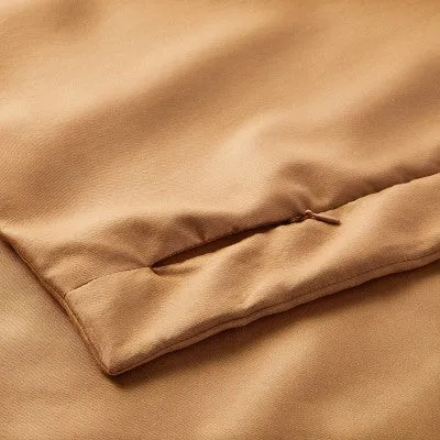 New - King Lyocell Cotton Blend Comforter Sham Warm Brown - Casaluna