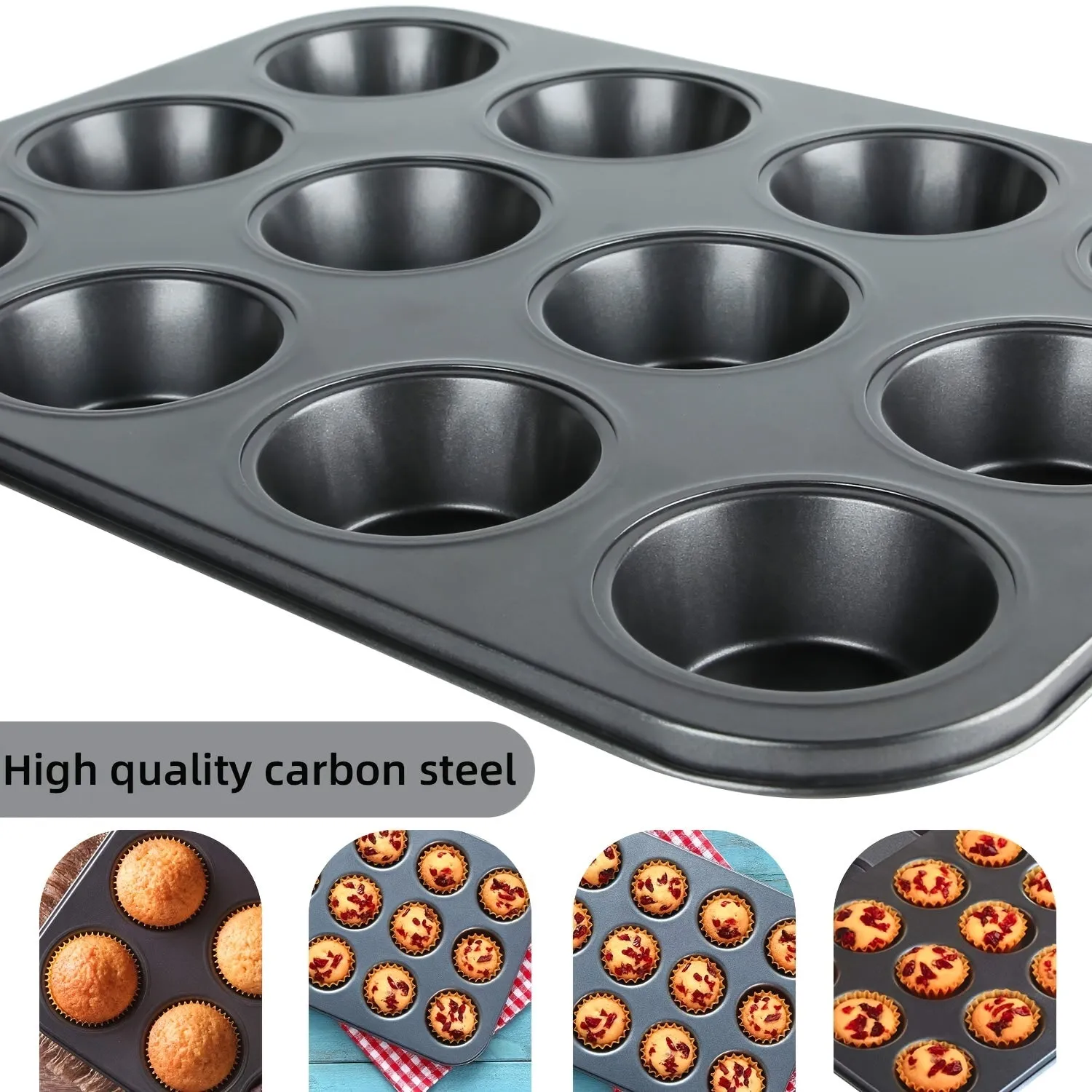 Nonstick 12Cup Muffin Pan Perfect Kitchen Oven Bakeware