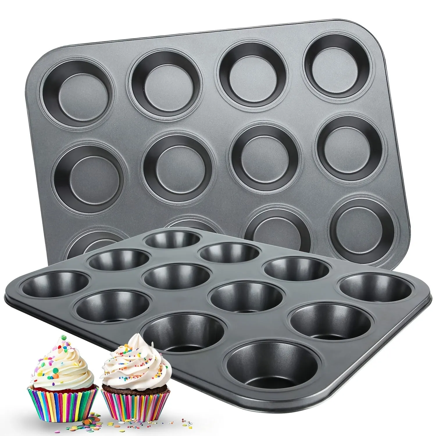 Nonstick 12Cup Muffin Pan Perfect Kitchen Oven Bakeware