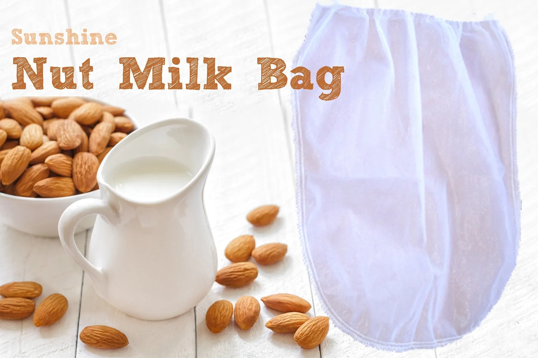 Nut Milk Bag Strainer for Raw Foods, Fine Mesh, 1 Gallon Size - Juicing, Canning, Sprouting and More!