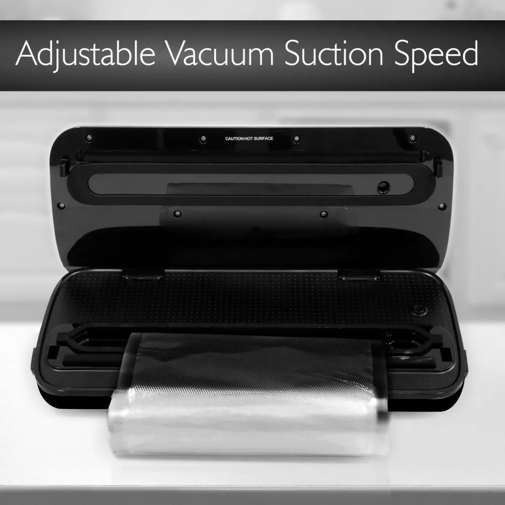 NutriChef Vacuum Sealer | Automatic Vacuum Air Sealing System For Food Preservation w/Starter Kit | Compact Design | Lab Tested | Dry & Moist Food Modes | Led Indicator Lights (Stainless Steel)