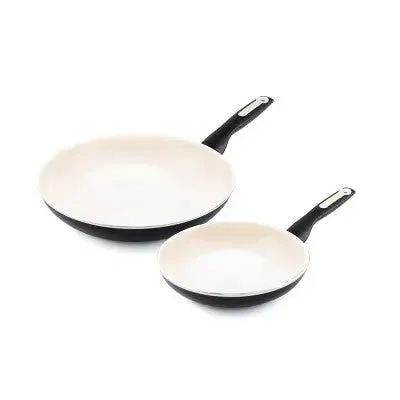 Open Box - GreenPan Rio 8" and 11" Ceramic Non-Stick Breakfast Set Black