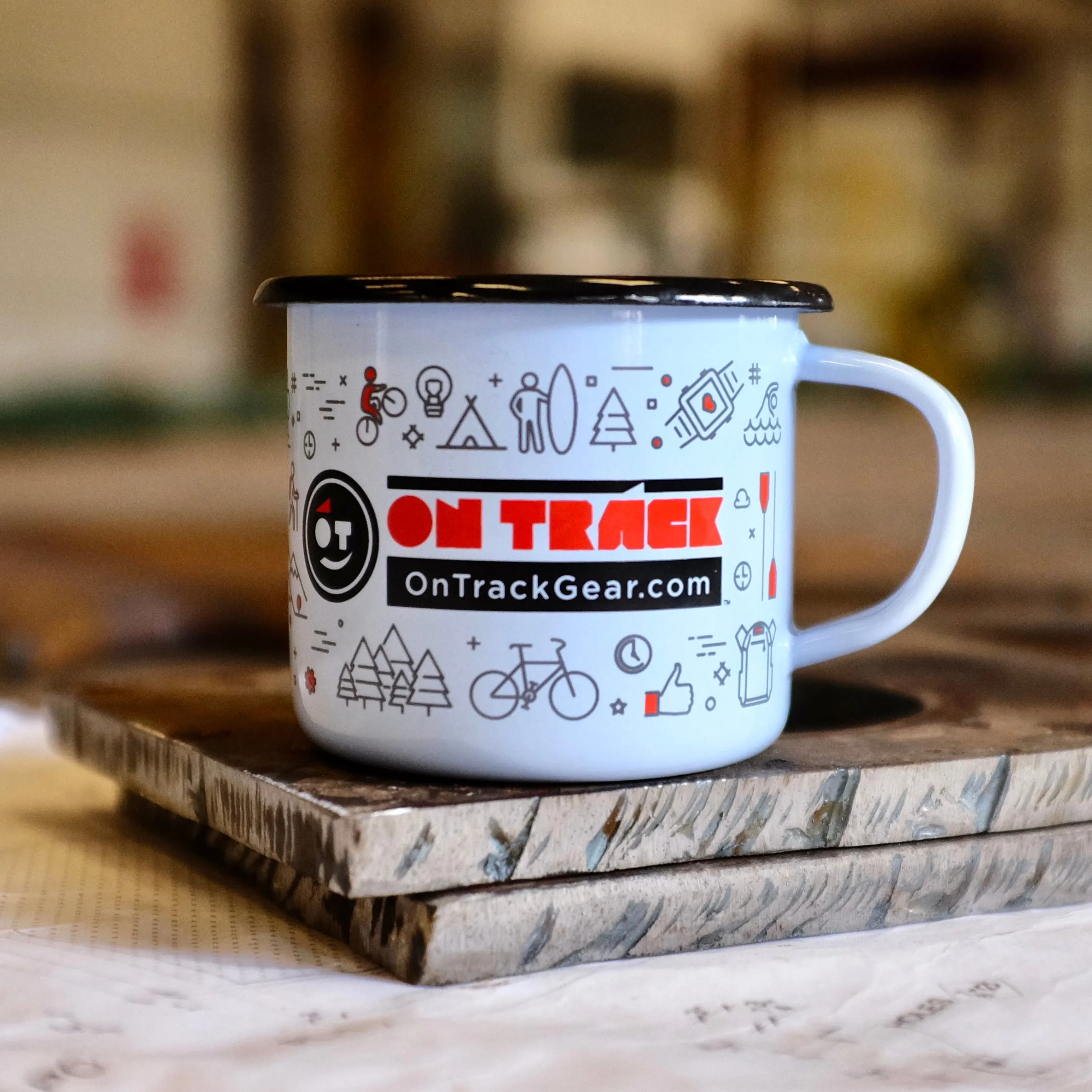 OT Happy Mug Enamelware