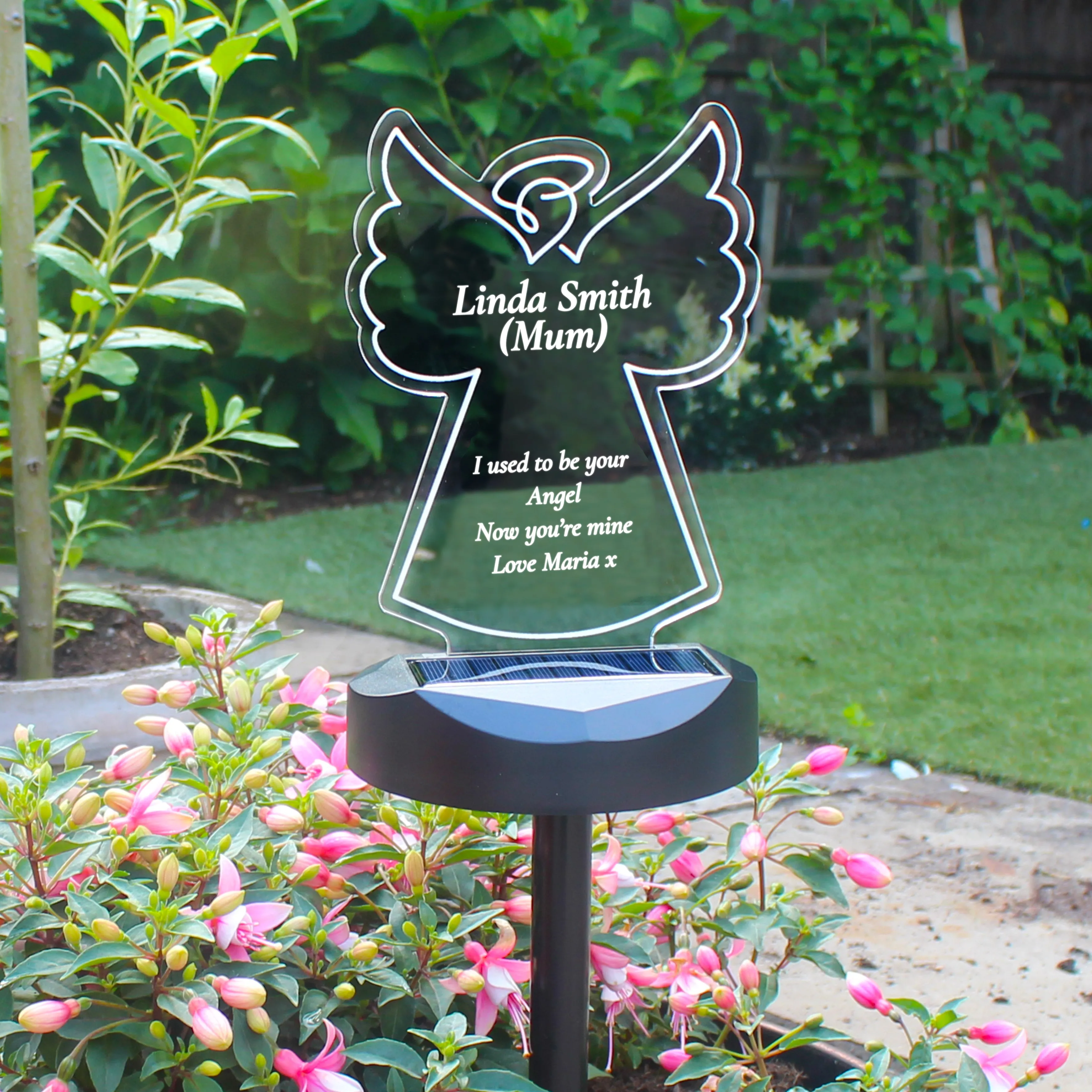 Personalised Angel Memorial Outdoor Solar Light