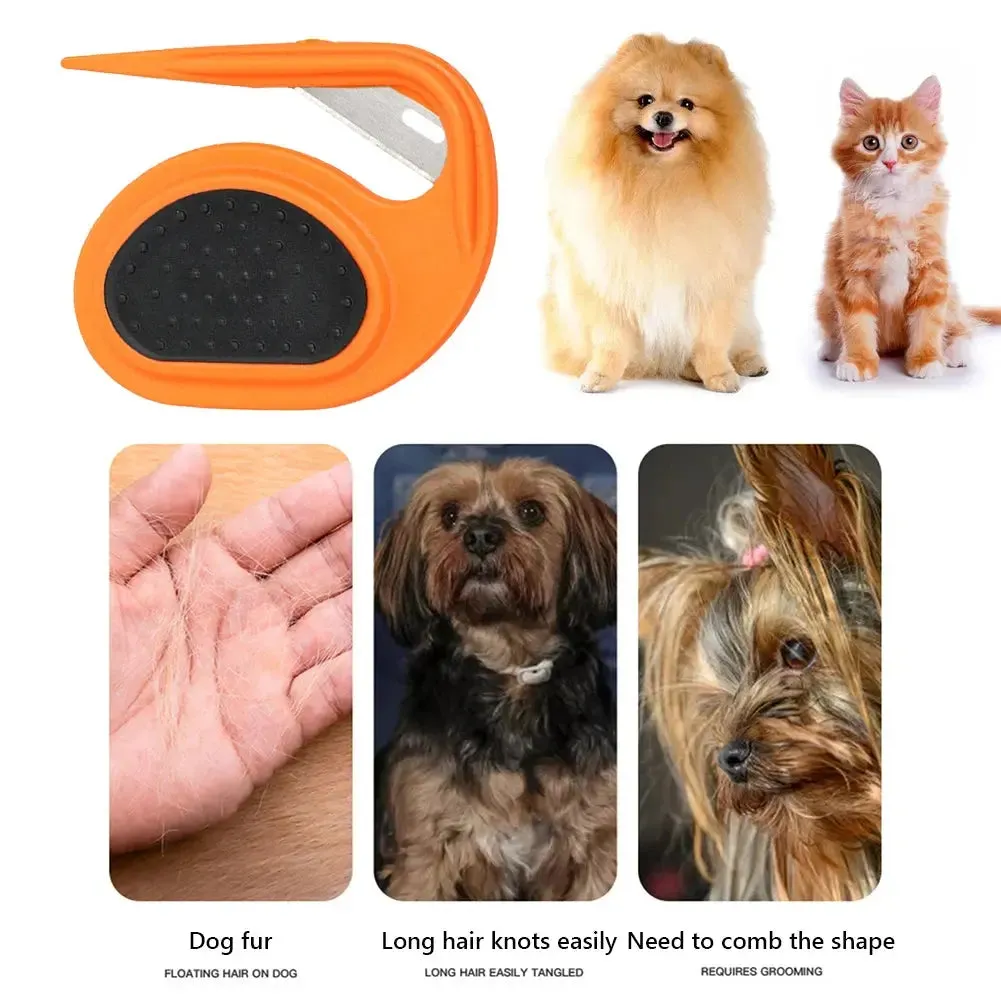 Pet Hair Removal Pet Knotting Comb Removing Matted Pet Open Knot Comb Pet Special Hair Removal Brush Cat Puppy Hair Shedding Carding Trimmer Comb