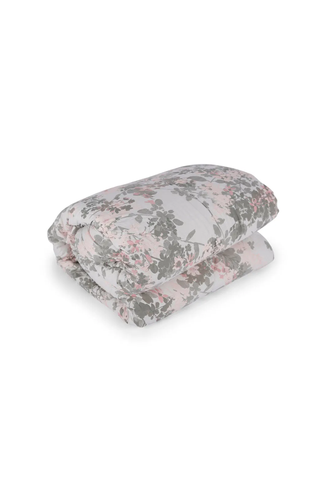 Pink 4 Piece Floral Comforter Set (Double Size)