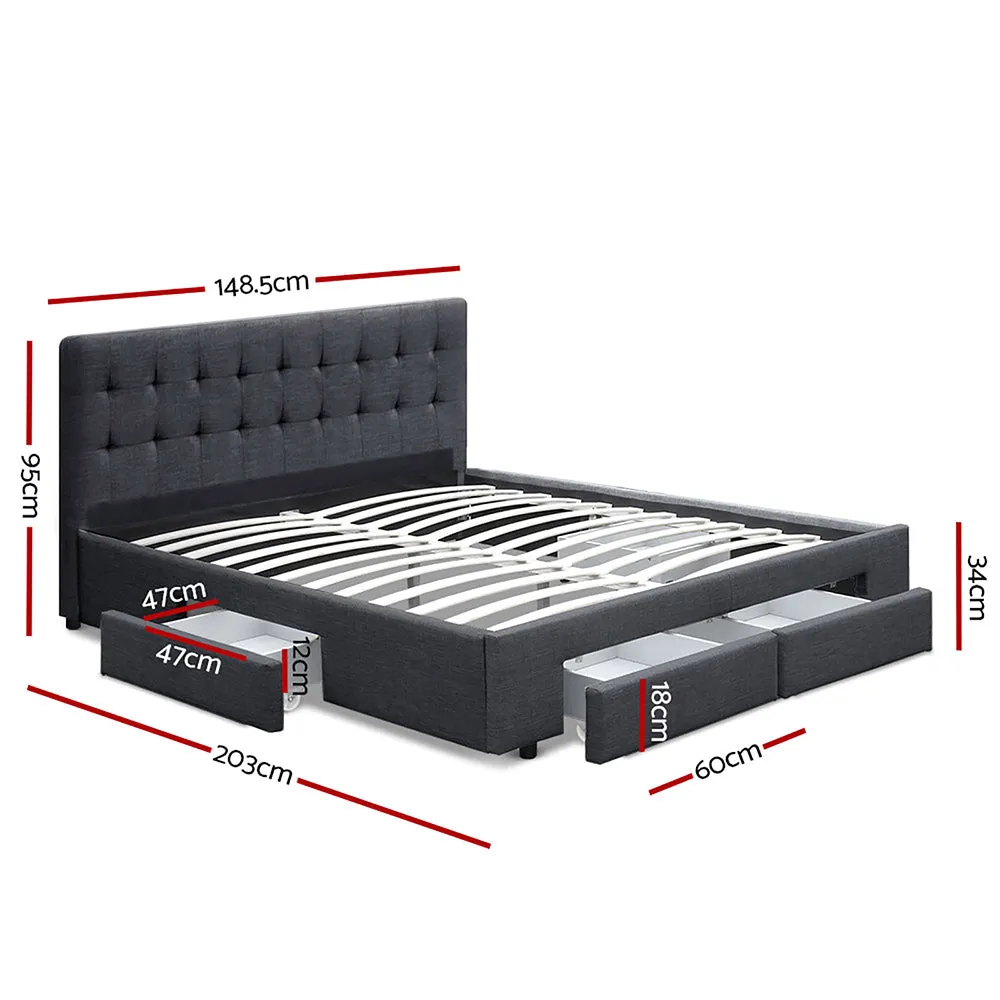 Pluto Bed & Mattress Package - Charcoal Double