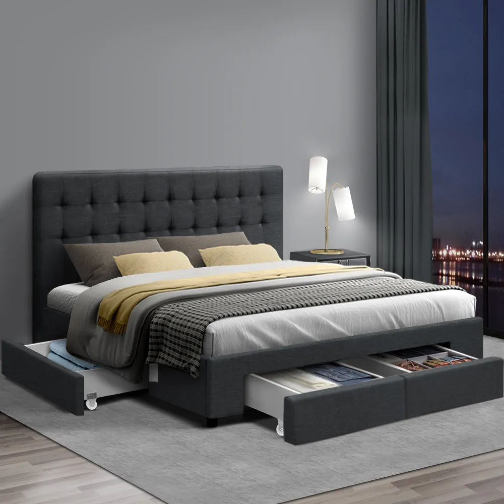 Pluto Bed & Mattress Package - Charcoal Double