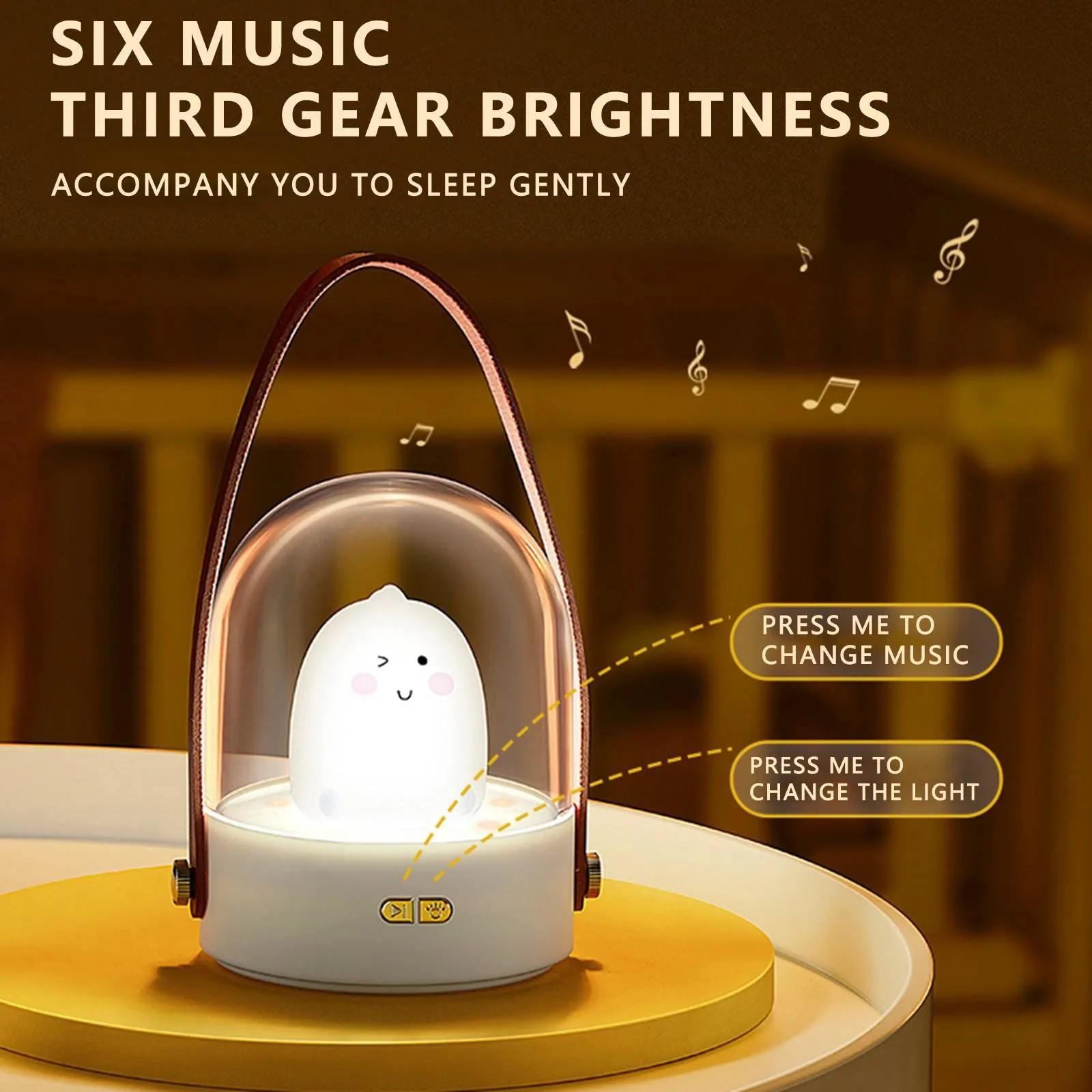 Portable Lamp Cute Pet Led Music Bluetooth Music Box 3D Night Light