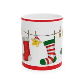 Princess Grace Festive Stocking Ceramic Mug - Perfect Holiday Gift