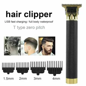 Pro Hair Clippers Trimmer Shaving Machine Beard Cutting Cordless Barber Kit Black/Gold