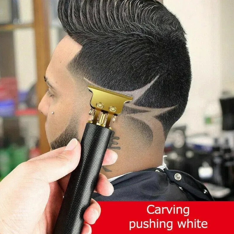 Pro Hair Clippers Trimmer Shaving Machine Beard Cutting Cordless Barber Kit Black/Gold