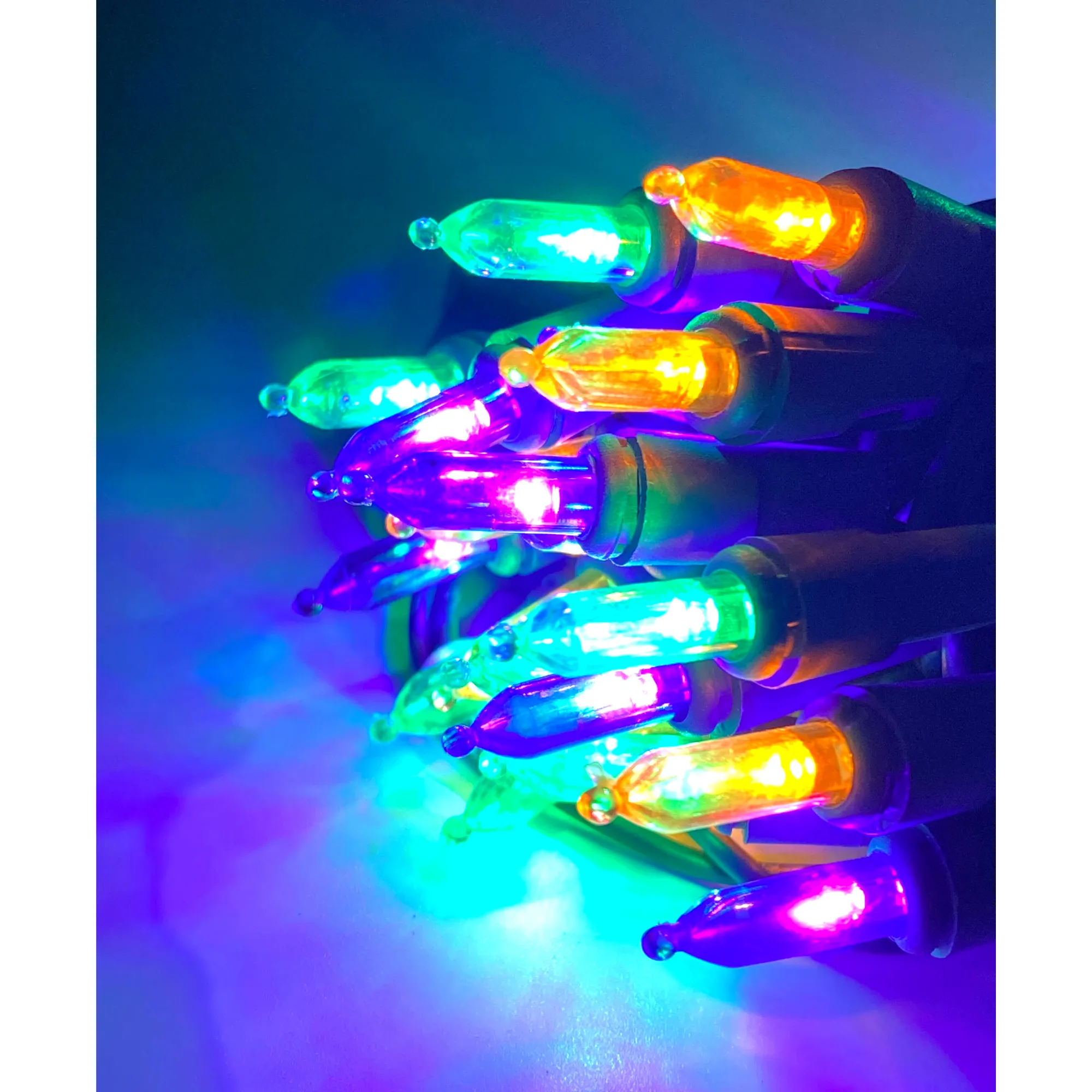 Purple, Green and Gold LED Mardi Gras Lights - 40 Lights 10.5' (Each)