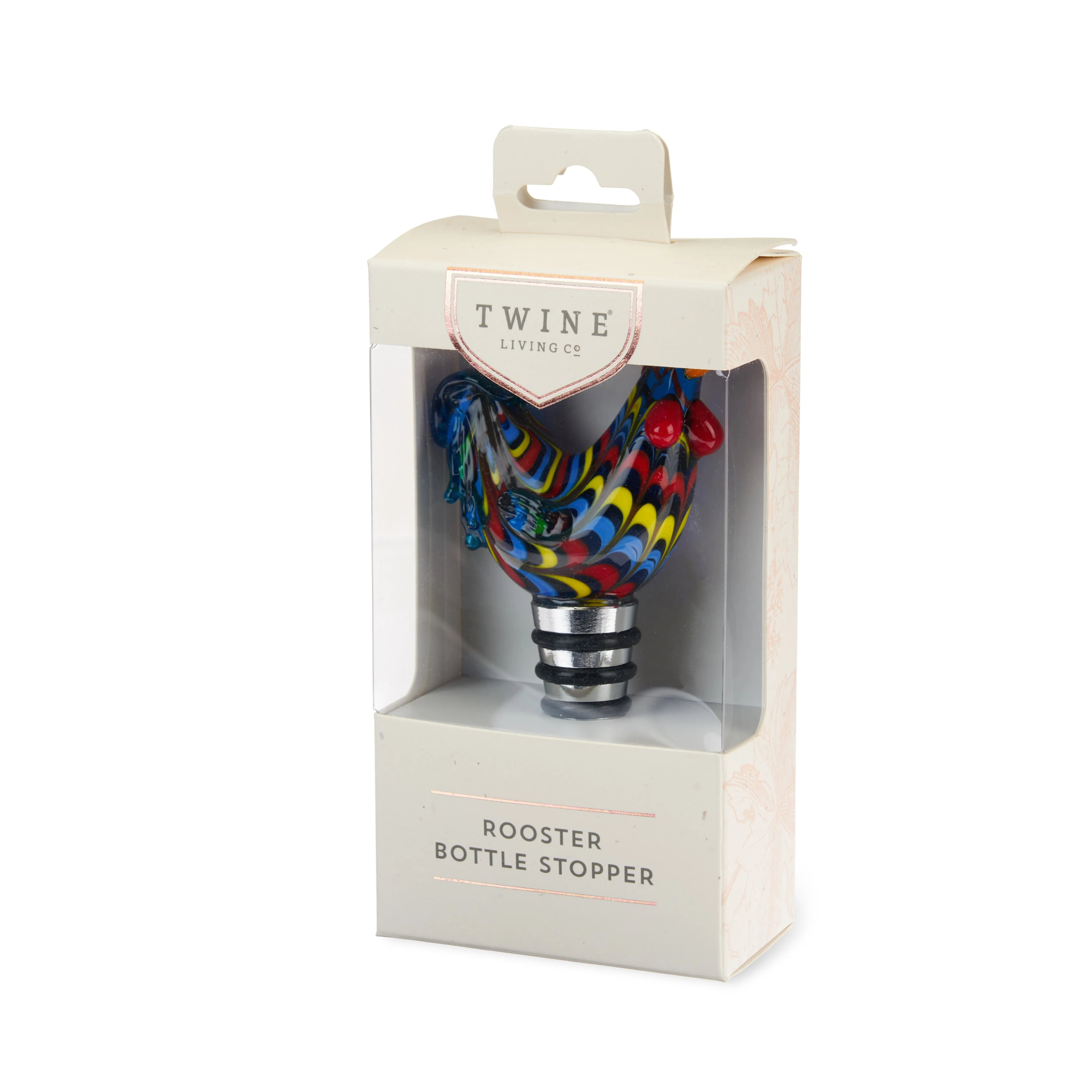 Rooster Glass Bottle Stopper