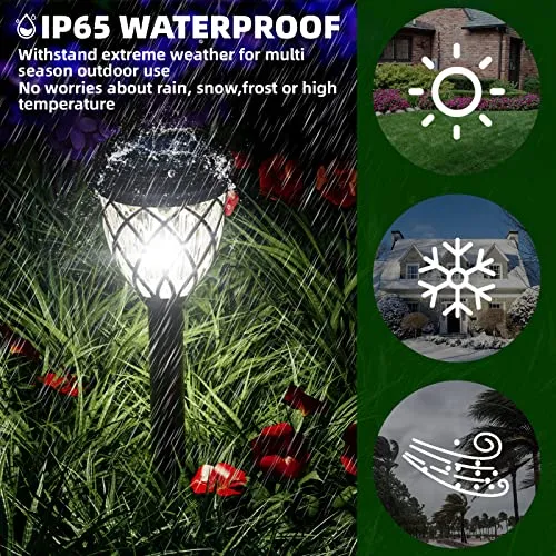 ruhotili Solar Outdoor Lights, Solar Lights Outdoor Waterproof IP65, Bright Powered by Solar Garden Lights for Patio, Yard, Driveway Decoration (10 Pack)