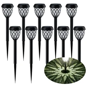 ruhotili Solar Outdoor Lights, Solar Lights Outdoor Waterproof IP65, Bright Powered by Solar Garden Lights for Patio, Yard, Driveway Decoration (10 Pack)