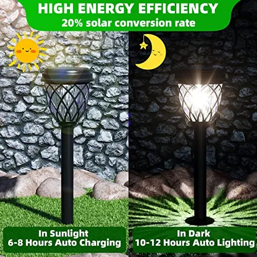 ruhotili Solar Outdoor Lights, Solar Lights Outdoor Waterproof IP65, Bright Powered by Solar Garden Lights for Patio, Yard, Driveway Decoration (10 Pack)