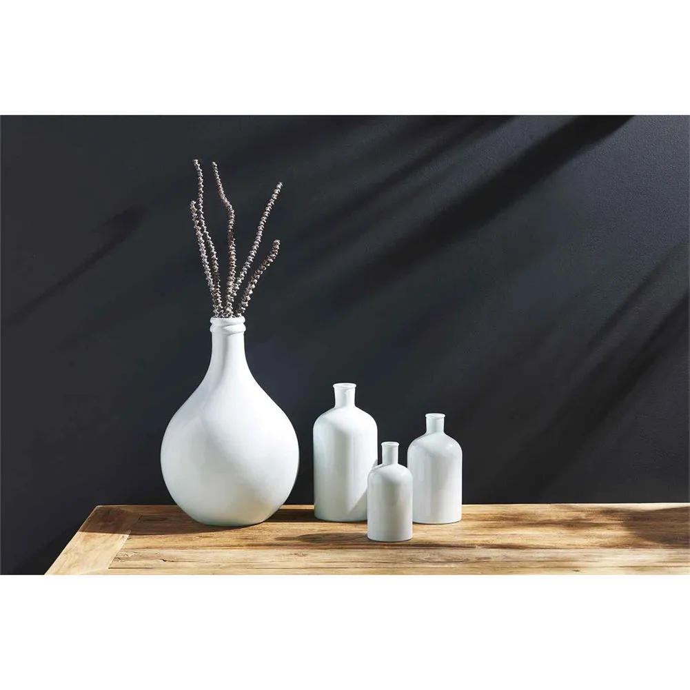 Sm White Bottleneck Vase by Mud Pie