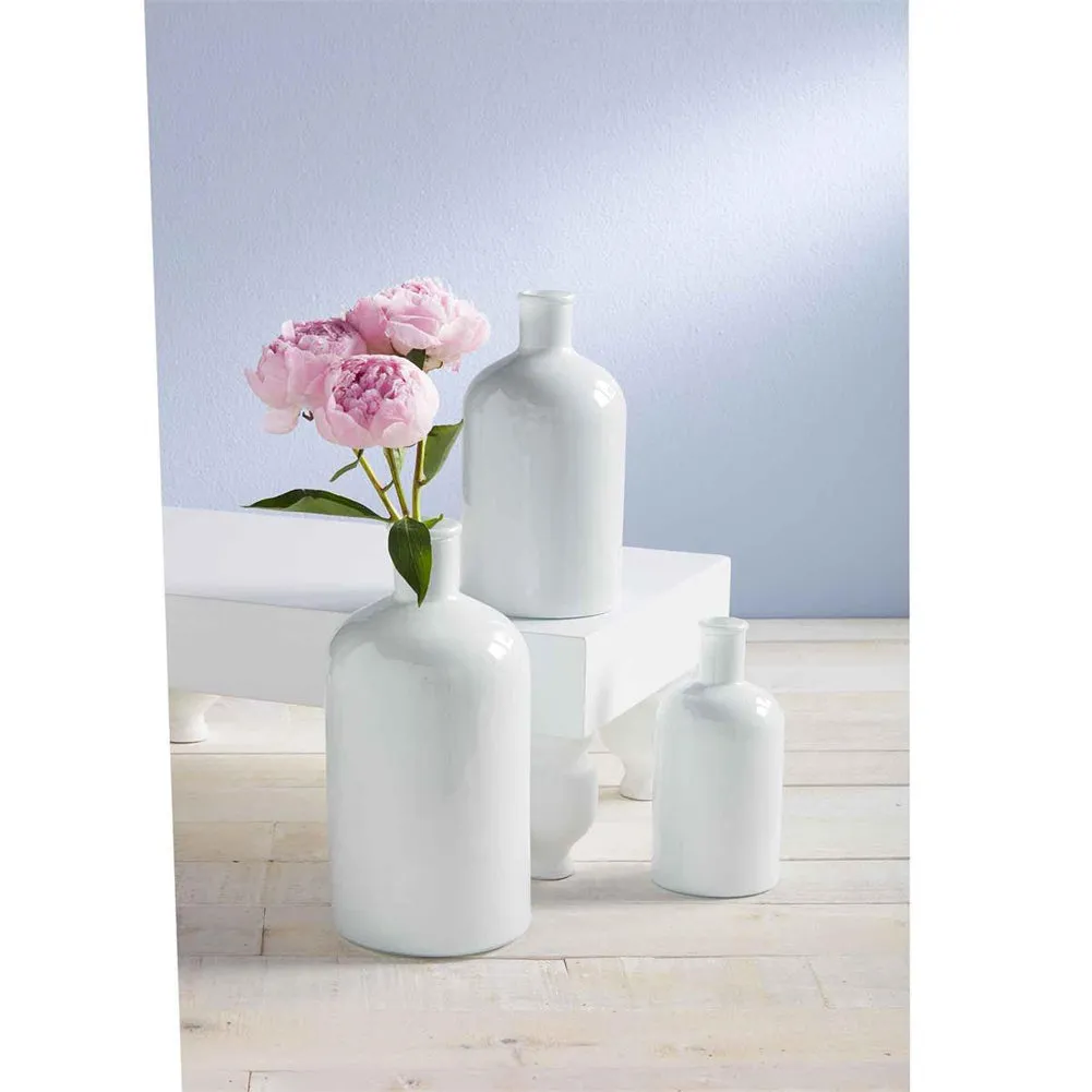 Sm White Bottleneck Vase by Mud Pie